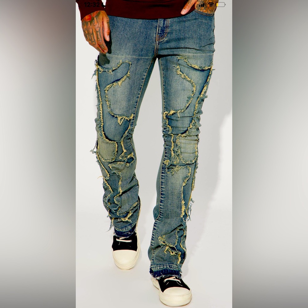 Vintage Blue Wash - Stacked Skinny Flare Jeans